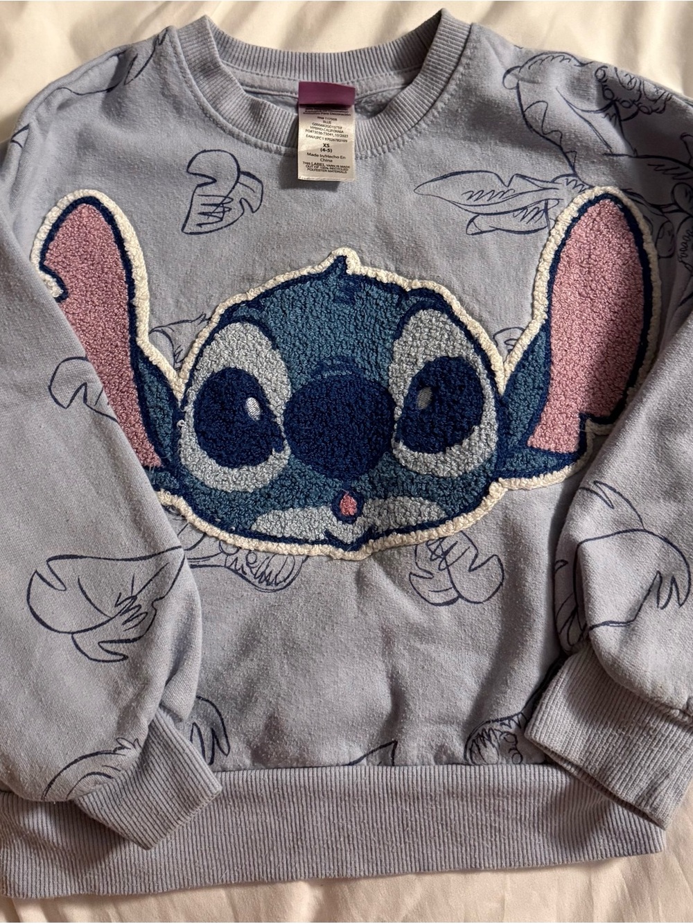 Disney Crewneck Sweater with Embroidered Stitch Applique